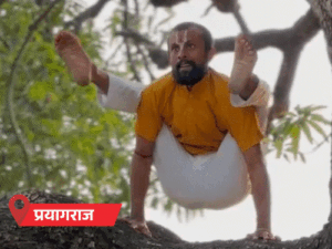 रबर बॉय ने पेड़ की डाल पर योग किया:काशी में क्रूज-पानी में आसन; अफसर की बेटी का योग देखकर लोग हैरान