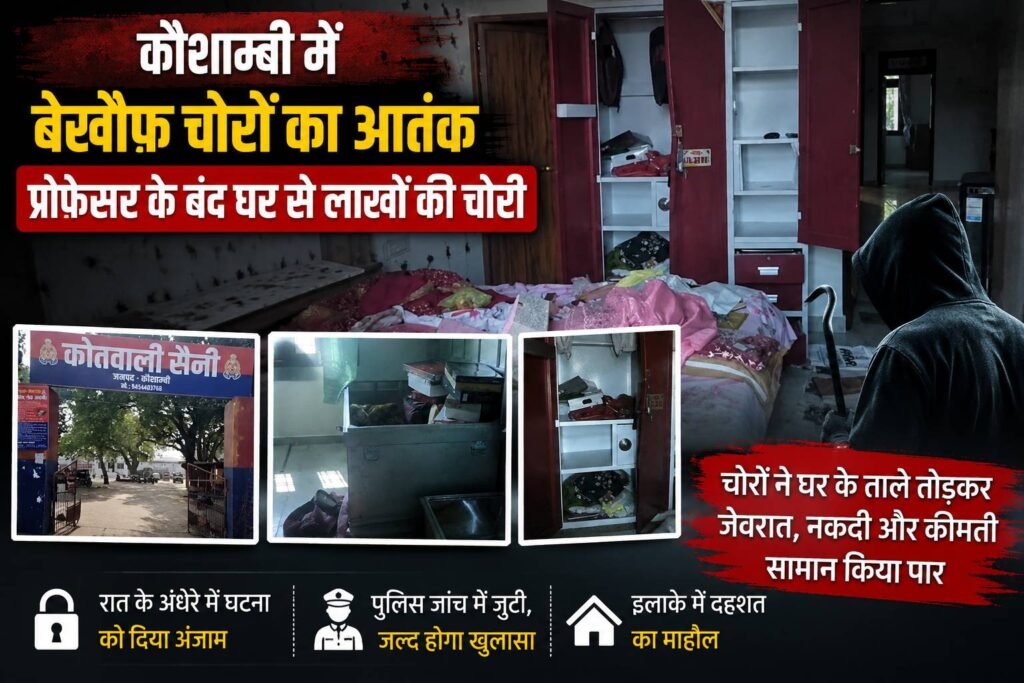 कौशाम्बी में प्रोफेसर के बंद घर से लाखों की चोरी