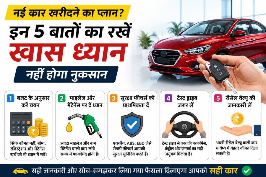 नई कार खरीदने से पहले ध्यान रखने योग्य महत्वपूर्ण बातें