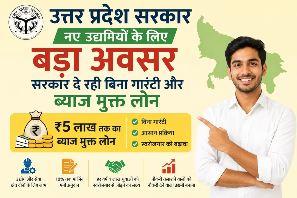 मुख्यमंत्री युवा उद्यमी विकास योजना के तहत उत्तर प्रदेश में युवाओं को 5 लाख रुपये तक का ब्याज मुक्त लोन