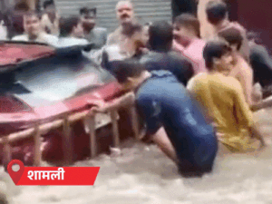 यूपी में हाईवे पर बही गंगा, स्कूल नदी में समाया:डैम ओवरफ्लो, शामली में कार बही; 3 की मौत, 75 जिलों में बारिश का अलर्ट
