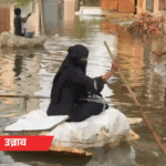 प्रयागराज में तेज बारिश, बरेली में मंदिर नदीं में समाया:उन्नाव में जुगाड़ की नाव से आ-जा रहे लोग, 36 जिलों में अलर्ट