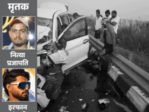 पूर्वांचल एक्सप्रेस-वे पर 3 टेनिस खिलाड़ियों की मौत:100 की स्पीड में ट्रक में घुसी अर्टिगा, लखनऊ से देवरिया जा रहे थे